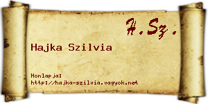Hajka Szilvia névjegykártya