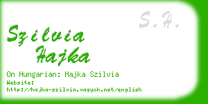 szilvia hajka business card
